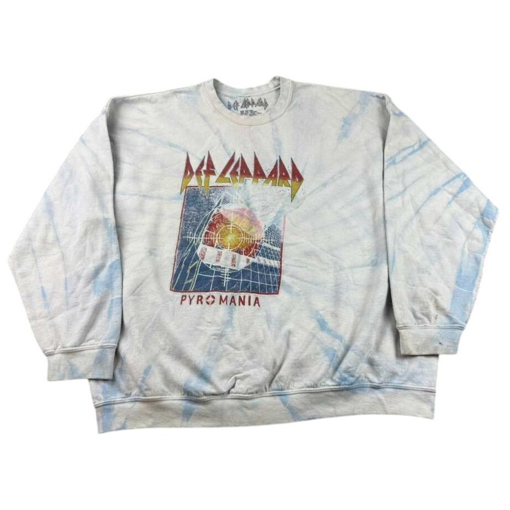 Def Leppard Pyromania Tie Dye Sweatshirt Pullover Men's L XL Graphic Print